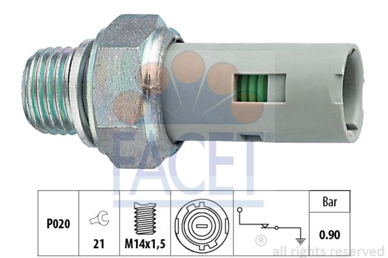 FACET Oil Pressure Switch Made in Italy - OE Equivalent