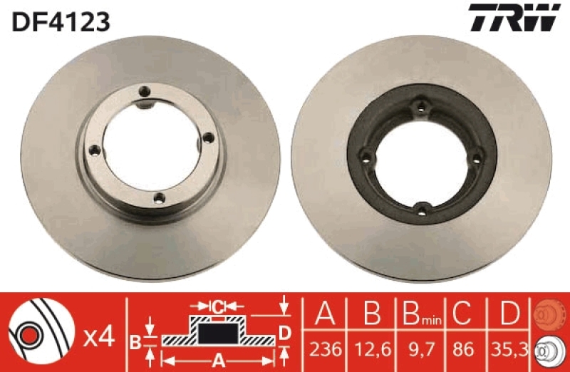 TRW BREMSSCHEIBEN + TRW BREMSBELÄGE