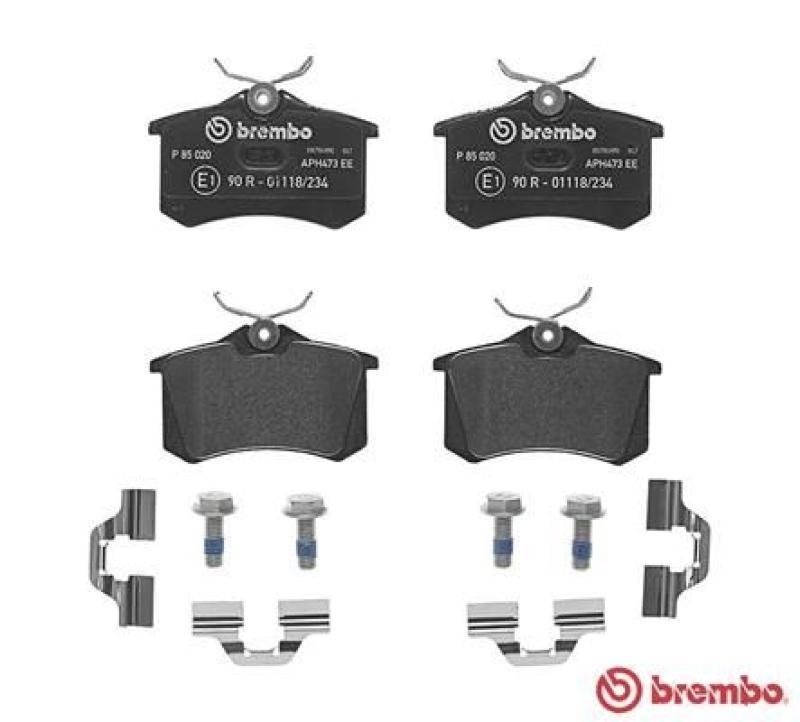 BREMBO 4x Bremsbeläge Bremsbelagsatz