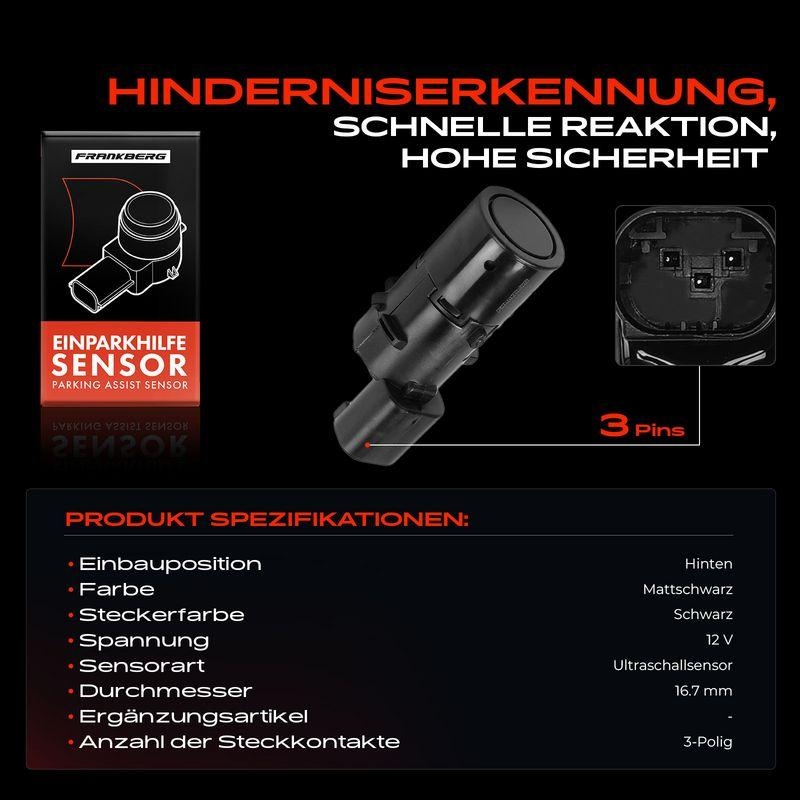 1x Frankberg Parksensor PDC Sensor Hinten 5481FB0050798