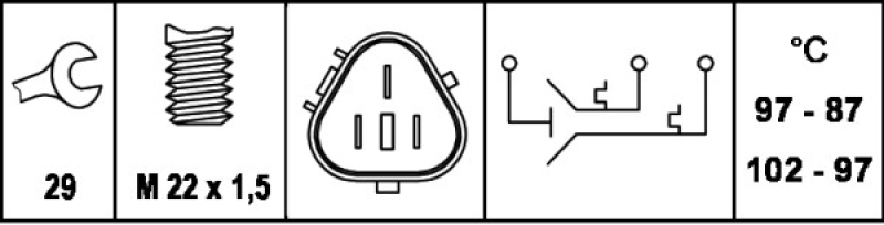 HELLA Temperature Switch, radiator fan