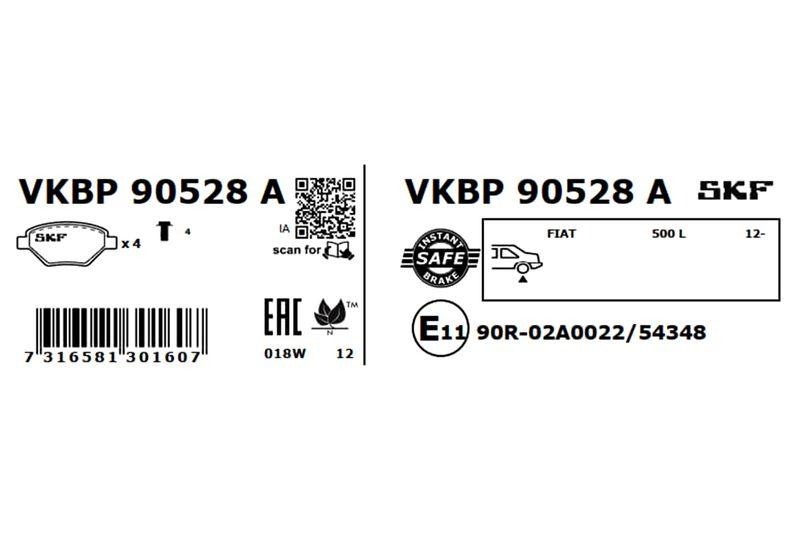 SKF Bremsbelagsatz, Scheibenbremse VKBP 90528 A