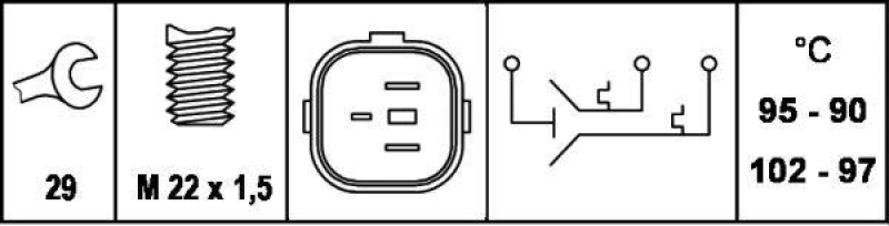 HELLA Temperature Switch, radiator fan