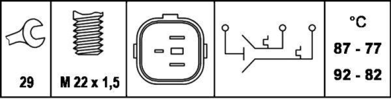 HELLA Temperature Switch, radiator fan