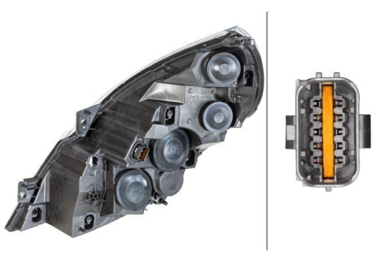 1x Hella Hauptscheinwerfer H7 H1 Rechts passend für Renault Master Opel Hyundai 1ER 010 117-201