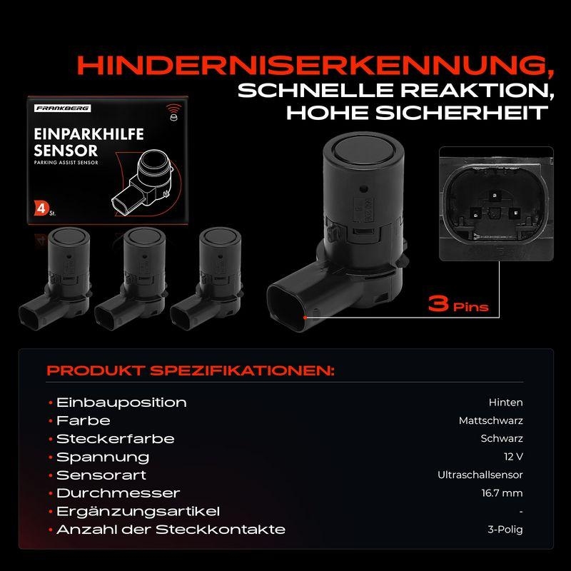 4x Frankberg Parksensor PDC Sensor Hinten 5481FB0050870