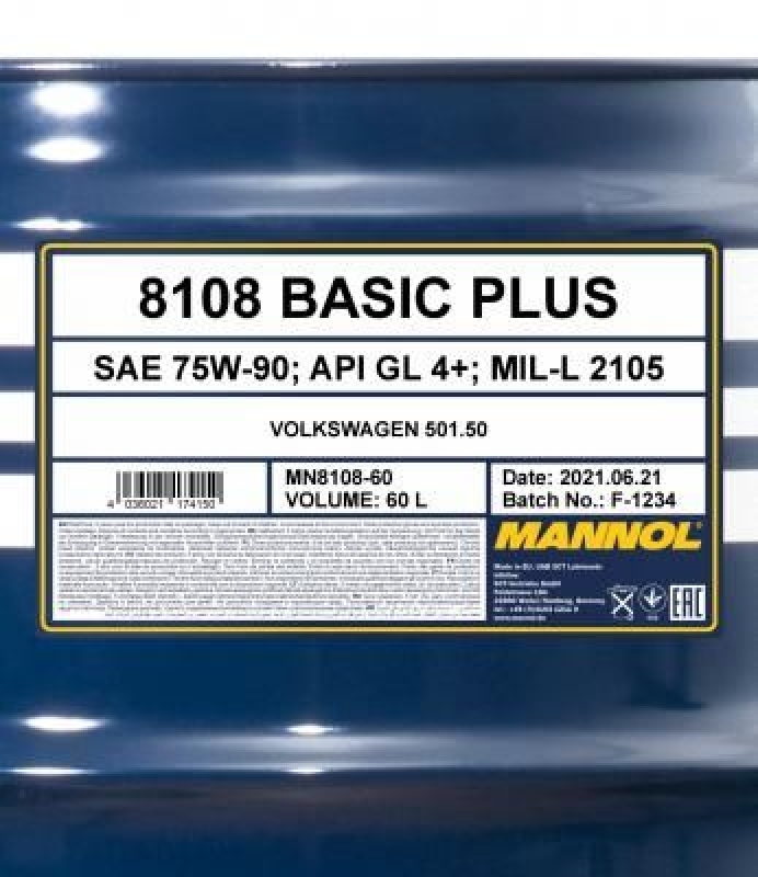 60L Handschaltgetriebeöl MN Basic Plus 75W-90 GL-4+