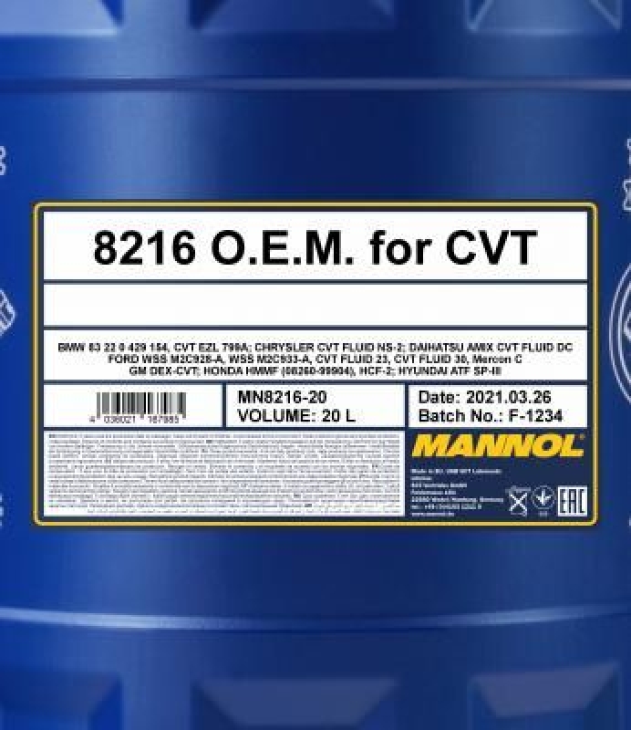 20L Mannol ATF CVT Automatikgetriebeöl