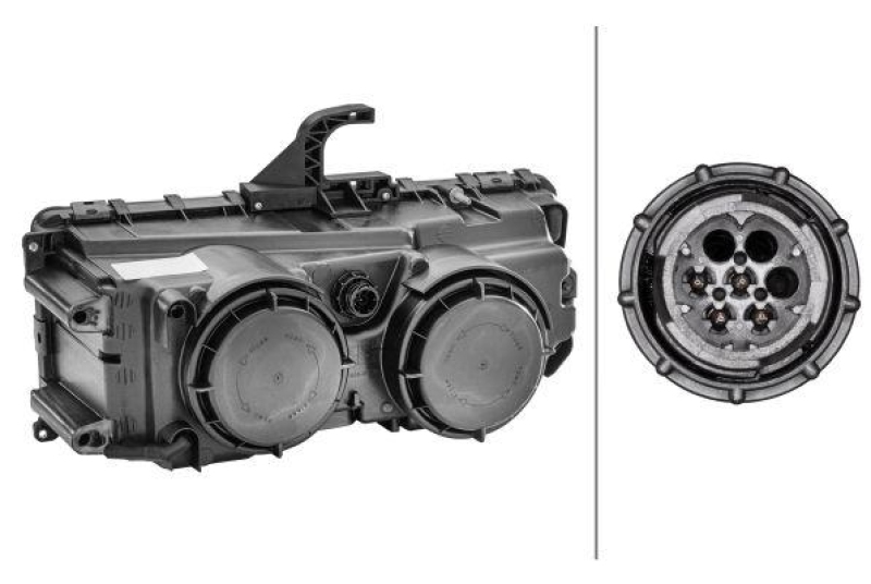 Hella Hauptscheinwerfer H7 H1 rechts passend für Mercedes Axor L LL 2436 2536 1DB 247 011-021