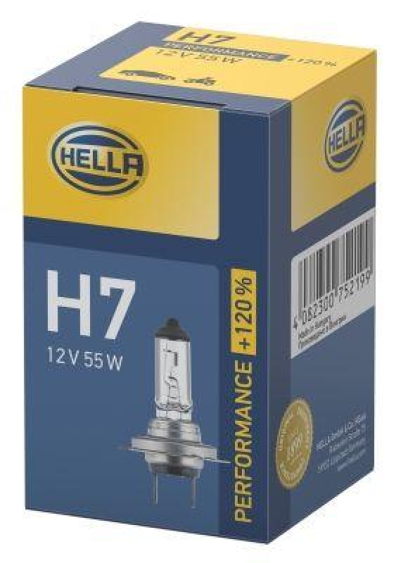 HELLA Glühlampe, Fernscheinwerfer PERFORMANCE UP TO 120%