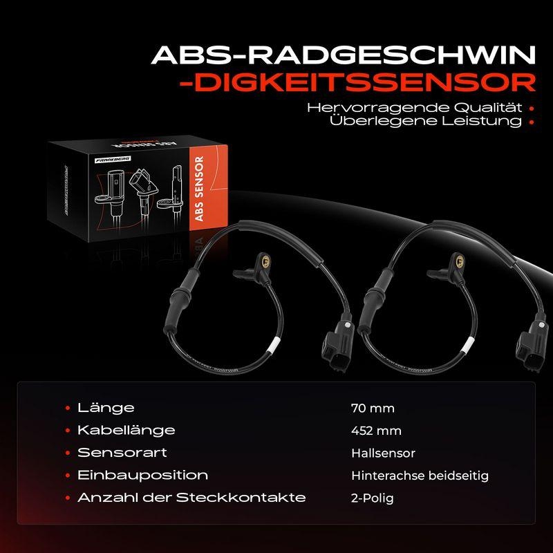 2x Frankberg ABS Sensor Hinterachse beidseitig 5481FB0031719