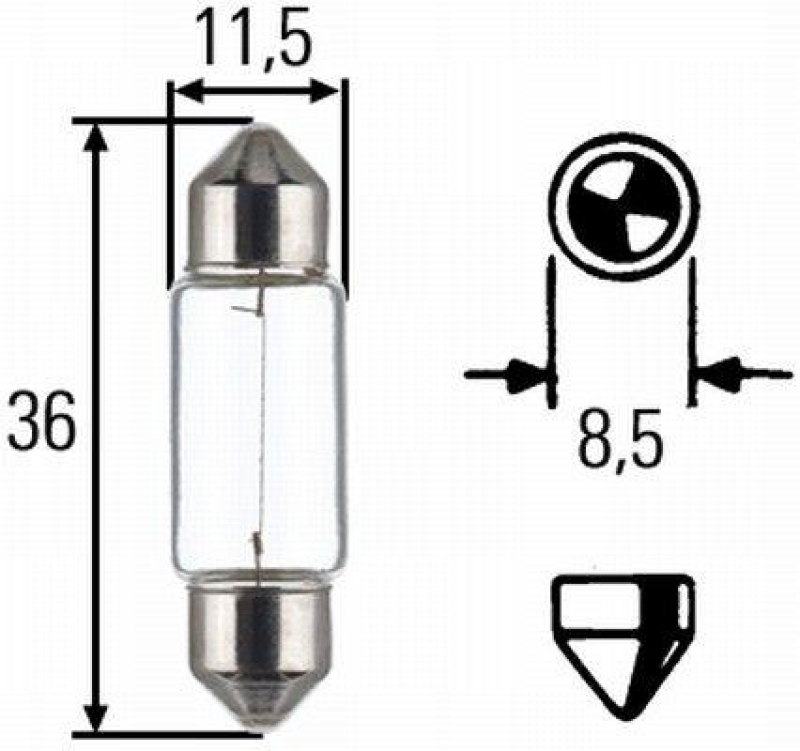 HELLA Glühlampe, Handschuhfachleuchte STANDARD
