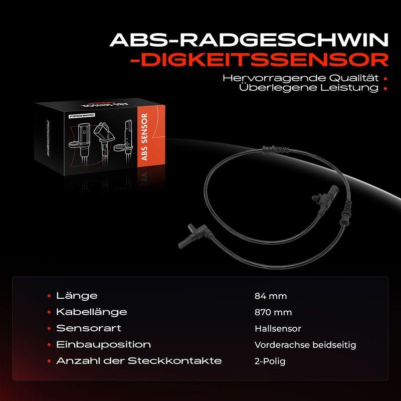 1x Frankberg ABS Sensor Vorderachse beidseitig 5481FB0000005