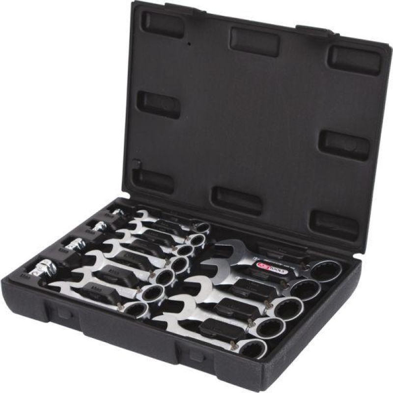 KS TOOLS Ratchet Ring Open-ended Spanner Set