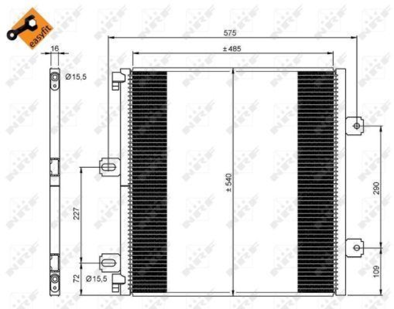 NRF Kondensator, Klimaanlage EASY FIT 35901