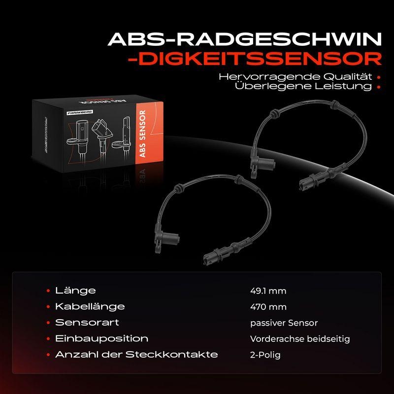 2x Frankberg ABS Sensor Vorne 5481FB0062202