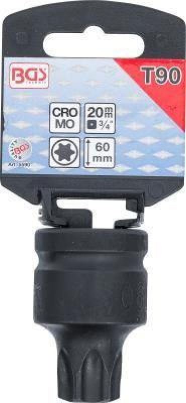 Kraft-Bit-Einsatz | Antrieb Innenvierkant 20 mm (3/4") | T-Profil (für Torx) T90