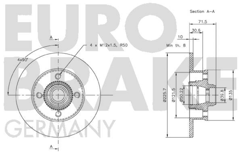 2x EUROBRAKE Bremsscheibe