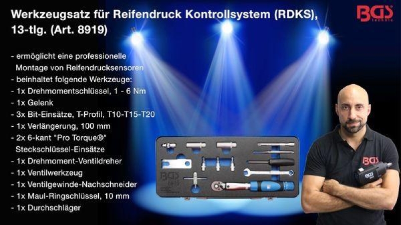 Werkzeug-Satz für Reifendruck Kontrollsystem (RDKS) | 18-tlg.