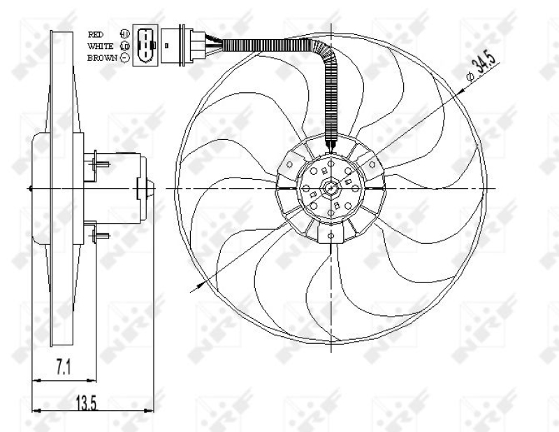 NRF Fan, radiator