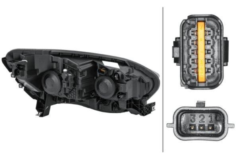 1x Hella Hauptscheinwerfer H7 Links passend für Renault Scenic 4 1.3 1.2 Assist 1EL 012 293-411