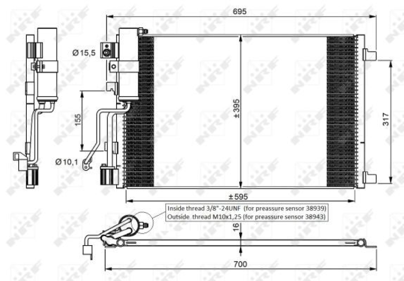 NRF Kondensator, Klimaanlage EASY FIT 35974