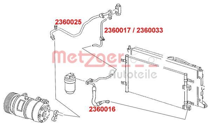 METZGER Hochdruck-/Niederdruckleitung, Klimaanlage 2360017