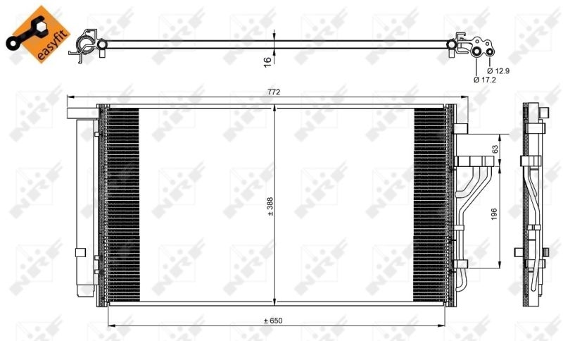 NRF Condenser, air conditioning EASY FIT