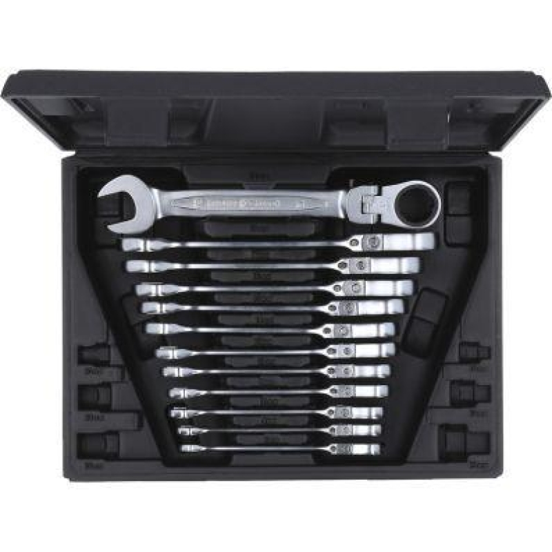 KS TOOLS Ratchet Ring Open-ended Spanner Set