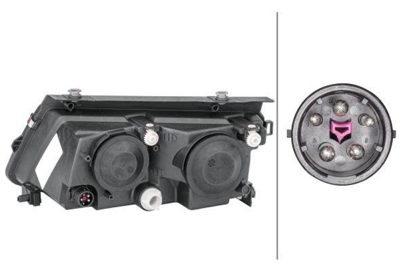 1x Hella Hauptscheinwerfer H7 H4 Rechts passend für VW Passat B5 3B5 VR5 1.6 1.8
