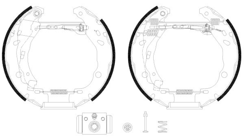 HELLA Bremsbackensatz Shoe Kit Pro 8DB 355 038-121