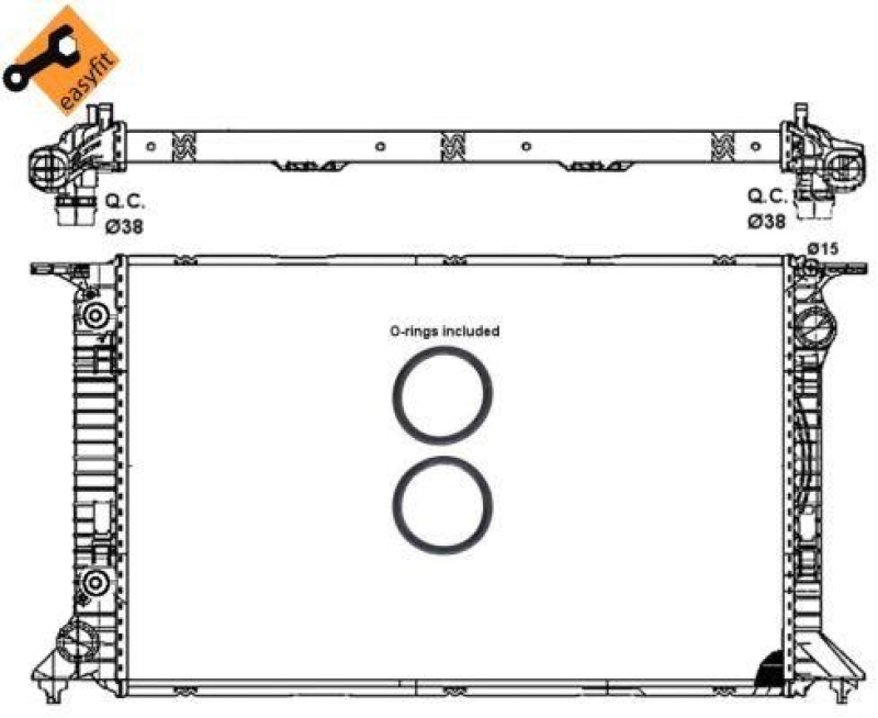 NRF Radiator, engine cooling EASY FIT