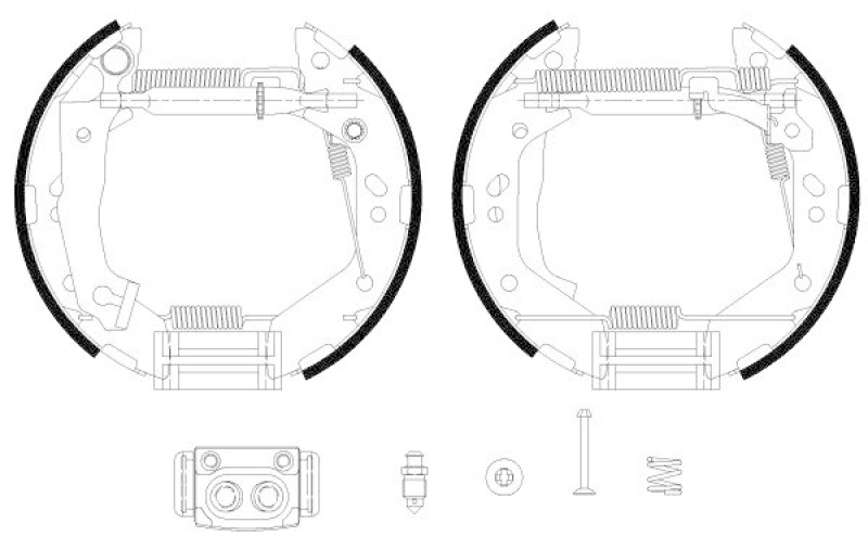HELLA Bremsbackensatz Shoe Kit Pro 8DB 355 038-161