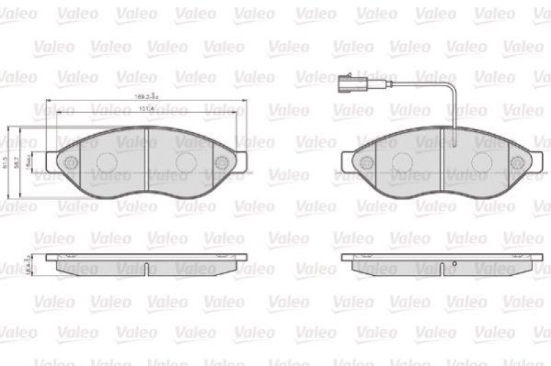 VALEO Bremsbelagsatz, Scheibenbremse OPTIPACK for LCV 872468