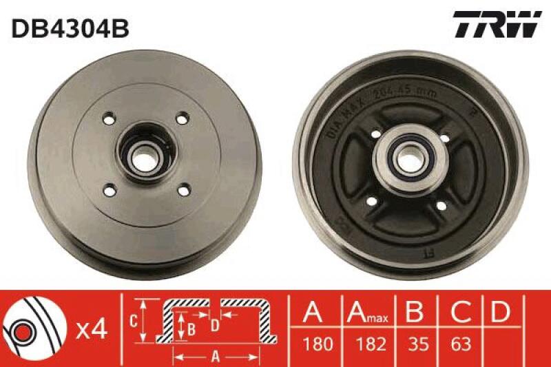 2x TRW Brake Drum