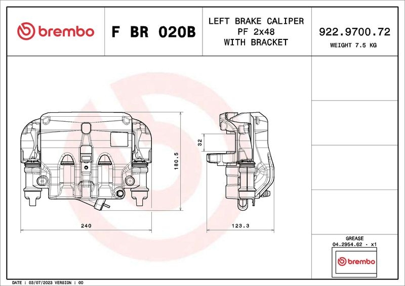 BREMBO Bremssattel PRIME LINE - With Brackets