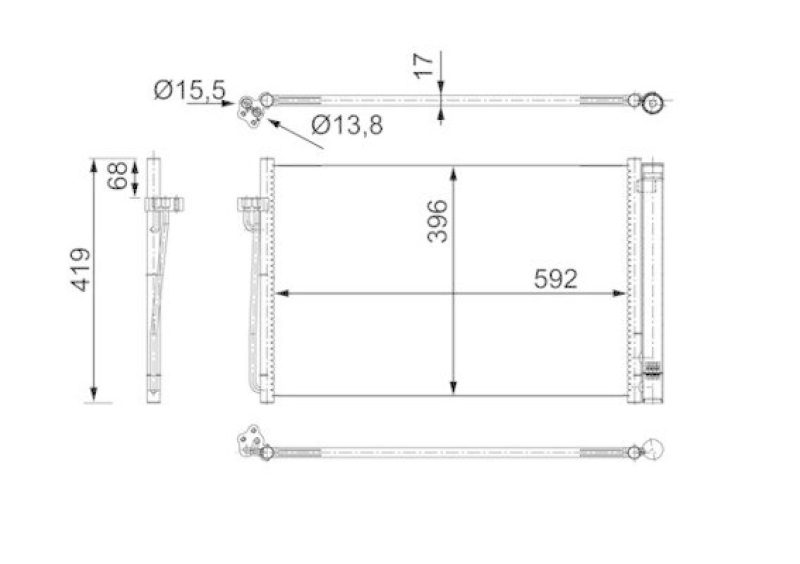 MAHLE Kondensator, Klimaanlage BEHR AC 344 000S