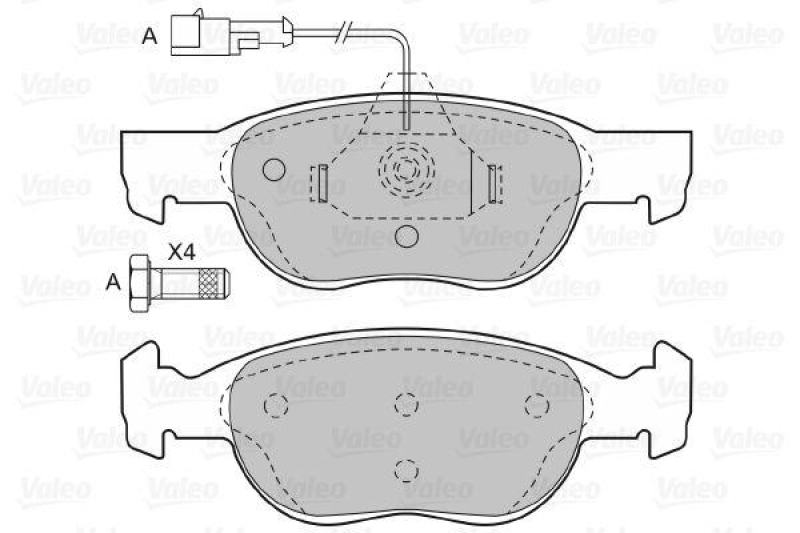 VALEO Bremsbelagsatz, Scheibenbremse 598040