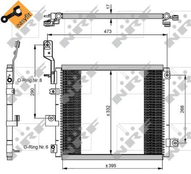 NRF Kondensator, Klimaanlage EASY FIT 350047