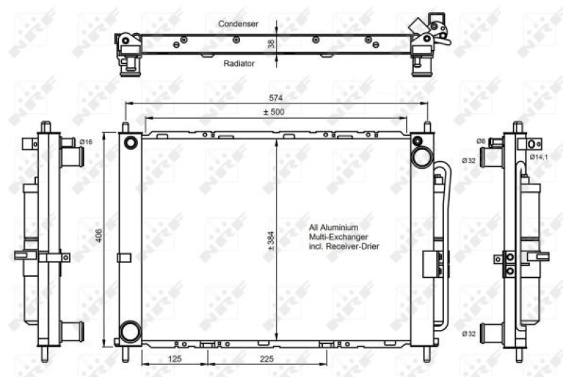 NRF Kondensator, Klimaanlage EASY FIT 350068