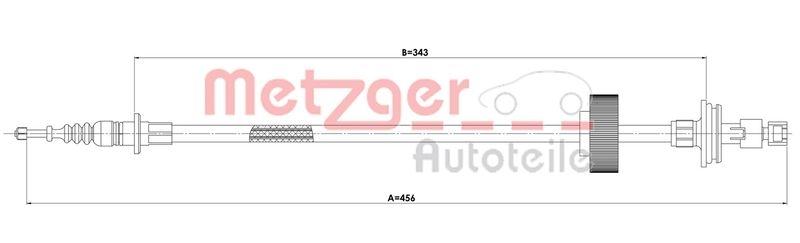 METZGER Seilzug, Feststellbremse GREENPARTS 1E.ME002