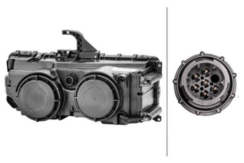 Hella Hauptscheinwerfer H7 H1 links passend für Mercedes Axor L LL 2543 2540 1DB 247 011-031