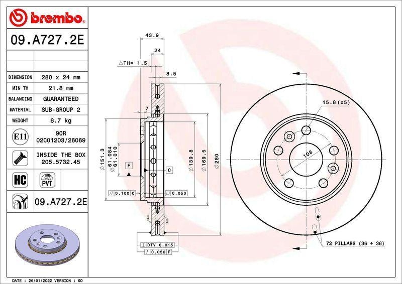 BREMBO Bremsensatz, Scheibenbremse BEYOND LINE - EV