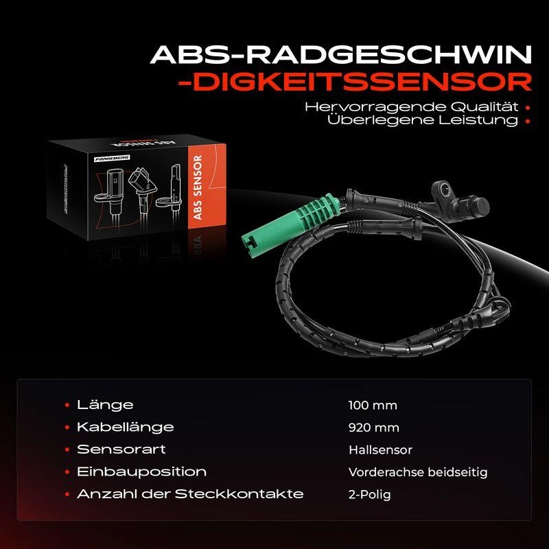 1x Frankberg ABS Sensor Vorderachse beidseitig 5481FB0000386