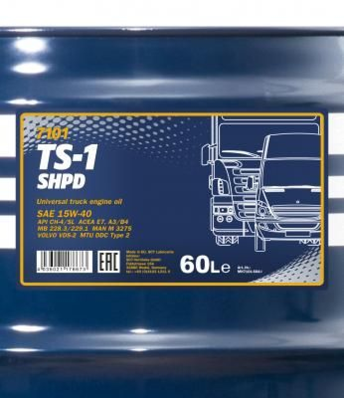 60L Mannol TS-1 SHPD Motorenöl 15W-40