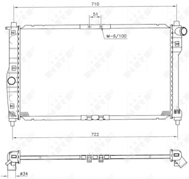 NRF Radiator, engine cooling EASY FIT