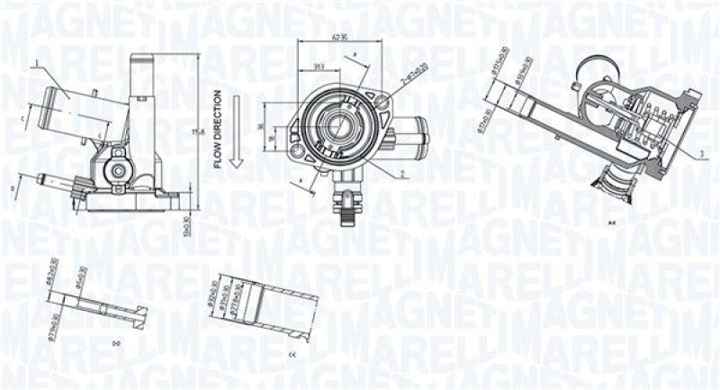 MAGNETI MARELLI Thermostat für Kühlmittel / Kühlerthermostat