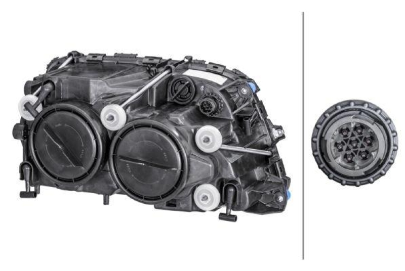 Hella Hauptscheinwerfer H7 H1 links passend für Mercedes Actros MP2 MP3 K 3232 1EH 009 513-331