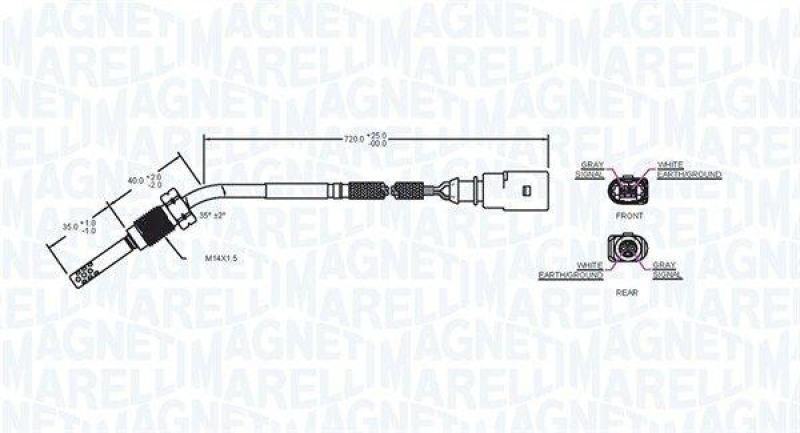 MAGNETI MARELLI Sensor, Abgastemperatur 172000017010