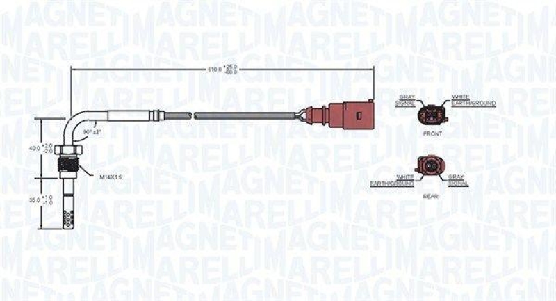 MAGNETI MARELLI Sensor, Abgastemperatur 172000019010